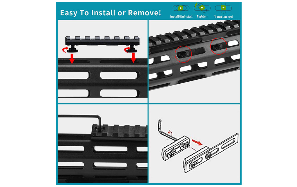 GoldCam M-lok &lt;/br&gt; Kit De Rieles de aluminio &lt;/br&gt; (U$D 32)