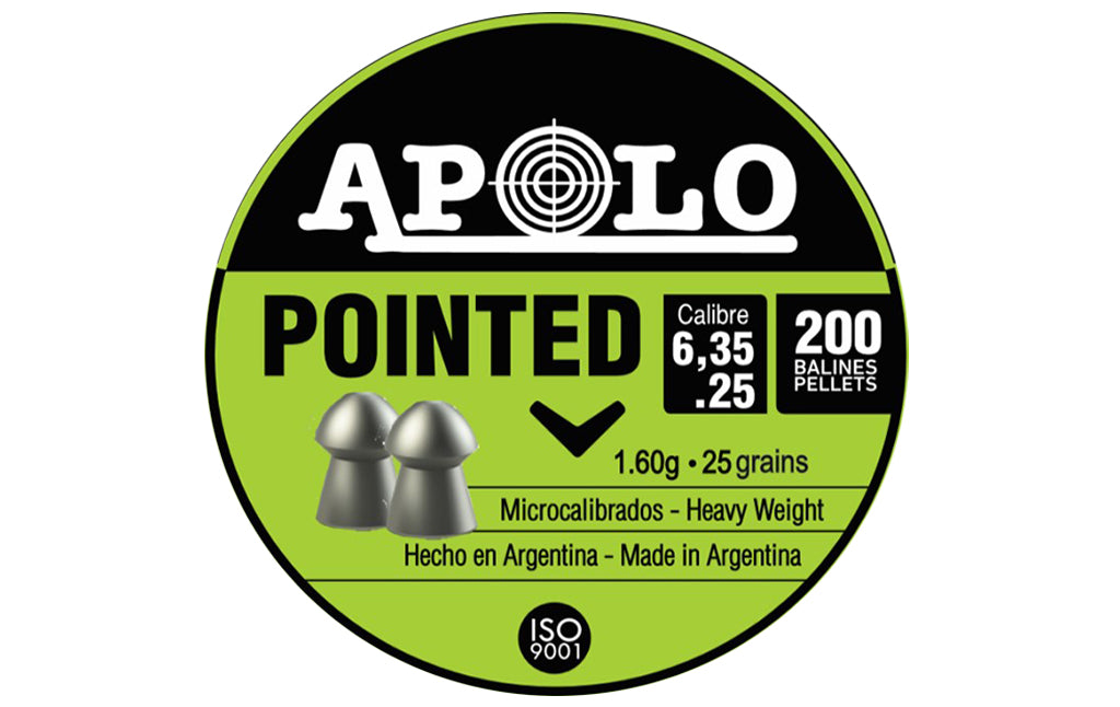 Balines Apolo  &lt;/br&gt;  Pointed calibre 6.35  &lt;/br&gt; (U$D 3)